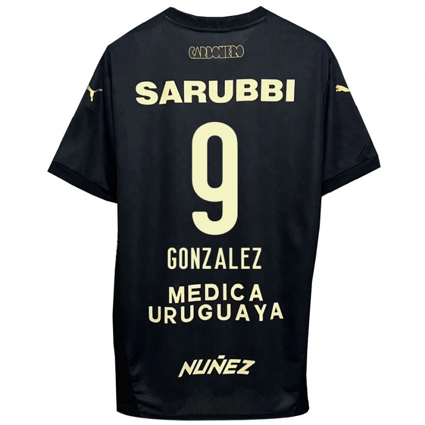 Danxen Mujer Camiseta Franco González #9 Negro Oro 2ª Equipación 2025/26 La Camisa México