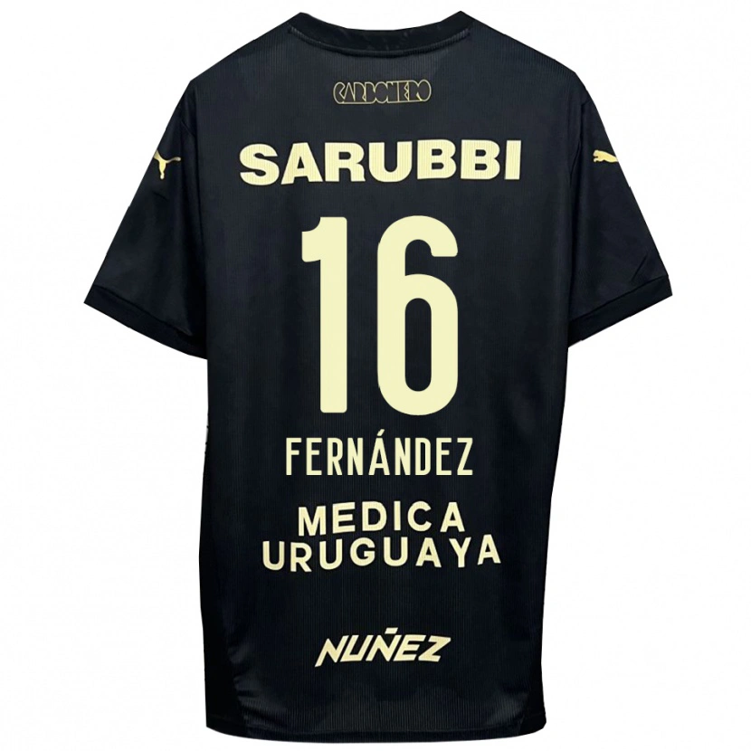 Danxen Mujer Camiseta Adrián Fernández #16 Negro Oro 2ª Equipación 2025/26 La Camisa México