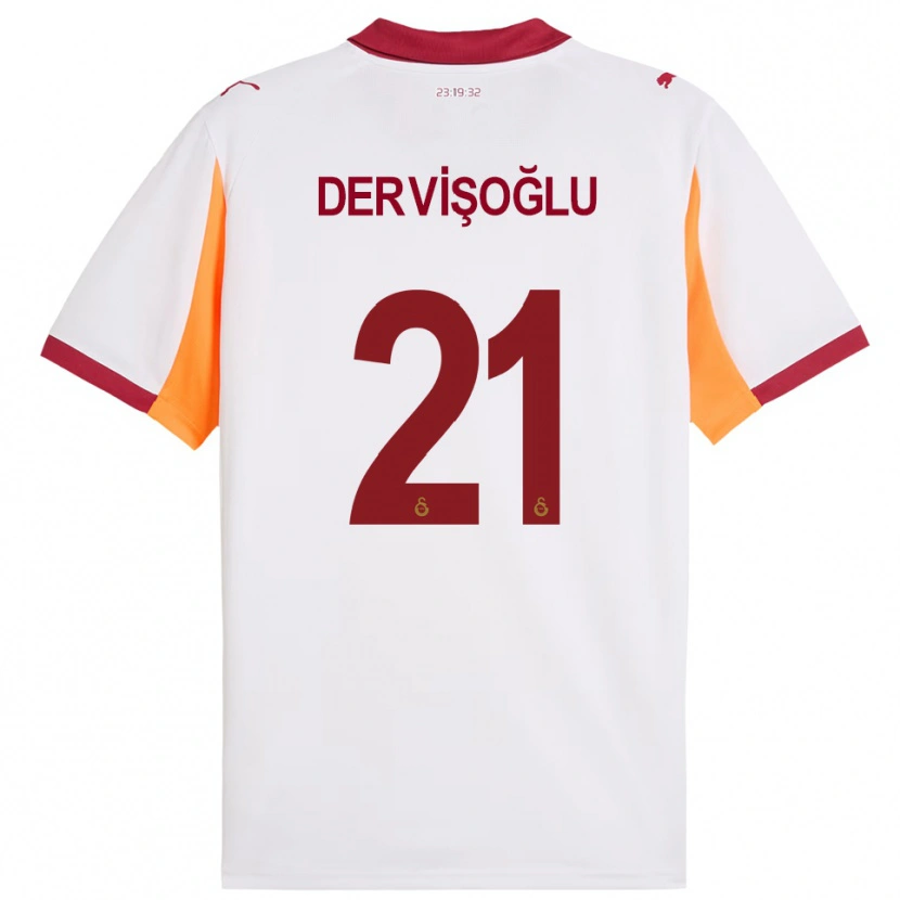 Danxen Mujer Camiseta Halil Dervişoğlu #21 Blanco Rojo 2ª Equipación 2025/26 La Camisa México