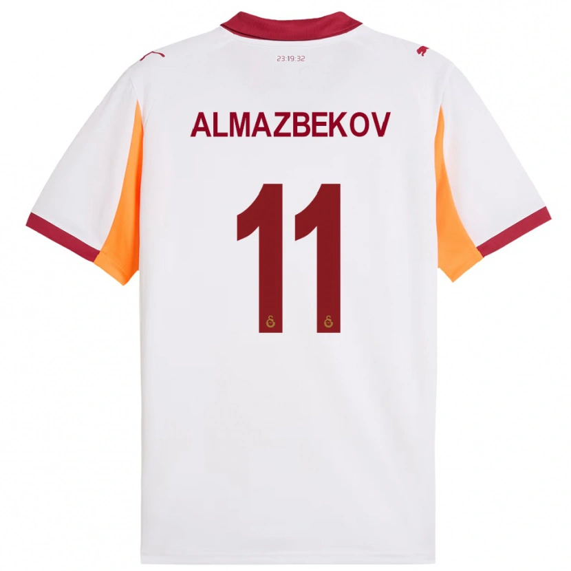 Danxen Mujer Camiseta Beknaz Almazbekov #11 Blanco Rojo 2ª Equipación 2025/26 La Camisa México