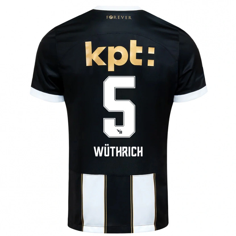 Danxen Mujer Camiseta Gregory Wüthrich #5 Negro Blanco 2ª Equipación 2025/26 La Camisa México