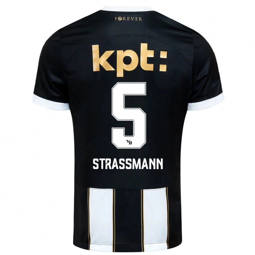 Danxen Mujer Camiseta Sven Strassmann #5 Negro Blanco 2ª Equipación 2025/26 La Camisa México