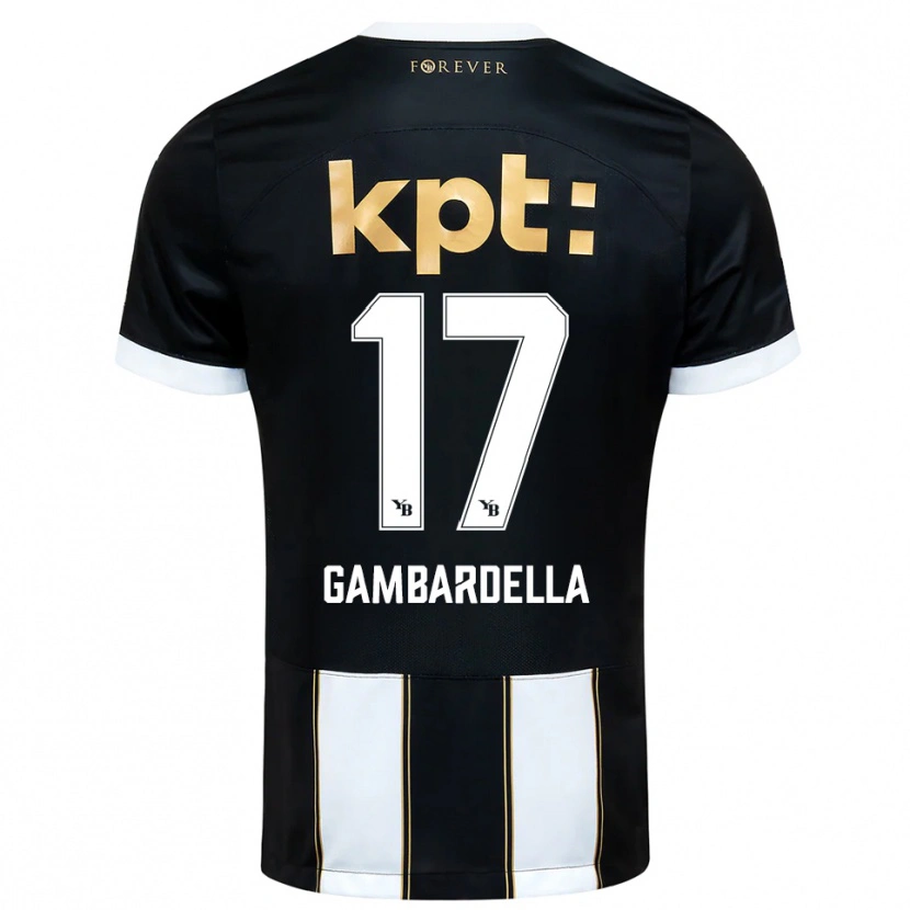 Danxen Mujer Camiseta Matteo Gambardella #17 Negro Blanco 2ª Equipación 2025/26 La Camisa México