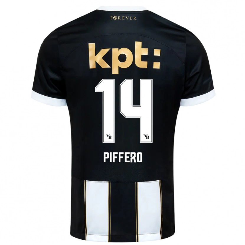 Danxen Mujer Camiseta David Piffero #14 Negro Blanco 2ª Equipación 2025/26 La Camisa México