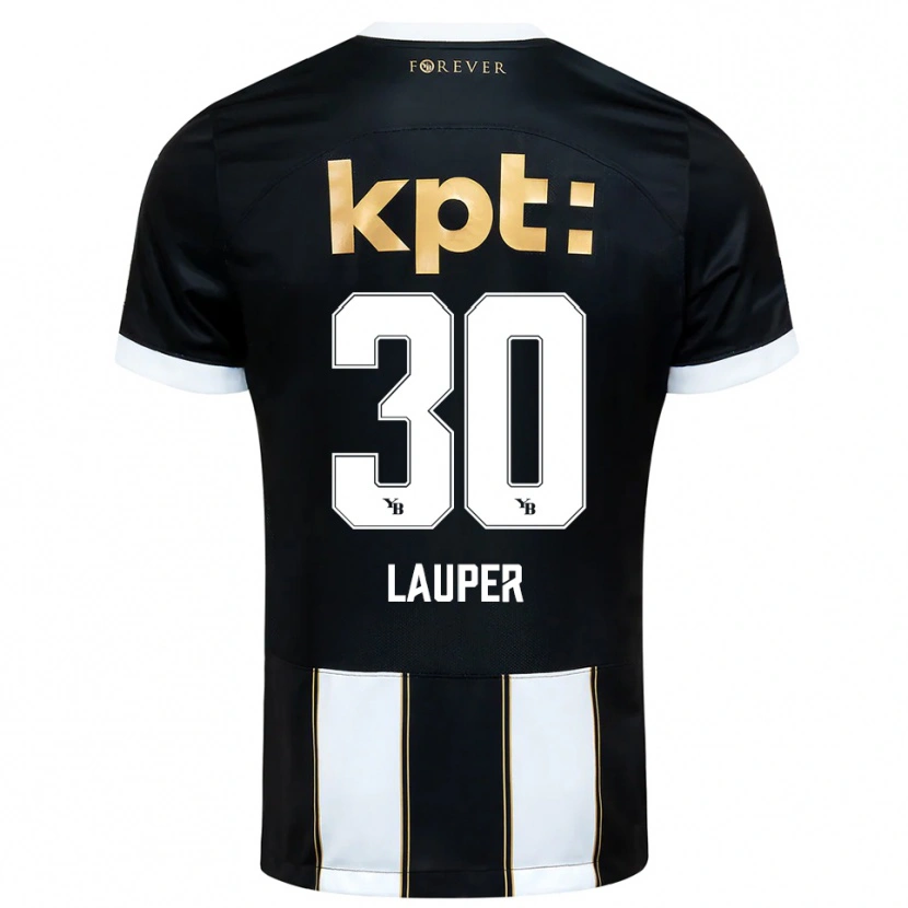 Danxen Mujer Camiseta Sandro Lauper #30 Negro Blanco 2ª Equipación 2025/26 La Camisa México
