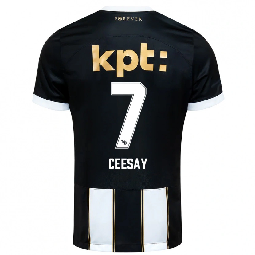 Danxen Mujer Camiseta Ebrahim Ceesay #7 Negro Blanco 2ª Equipación 2025/26 La Camisa México