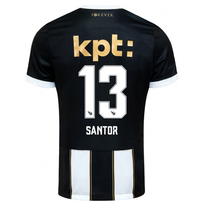 Danxen Mujer Camiseta Luca Santor #13 Negro Blanco 2ª Equipación 2025/26 La Camisa México