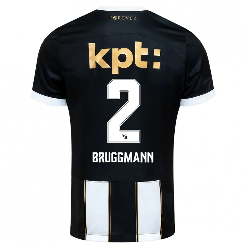 Danxen Mujer Camiseta Lino Bruggmann #2 Negro Blanco 2ª Equipación 2025/26 La Camisa México