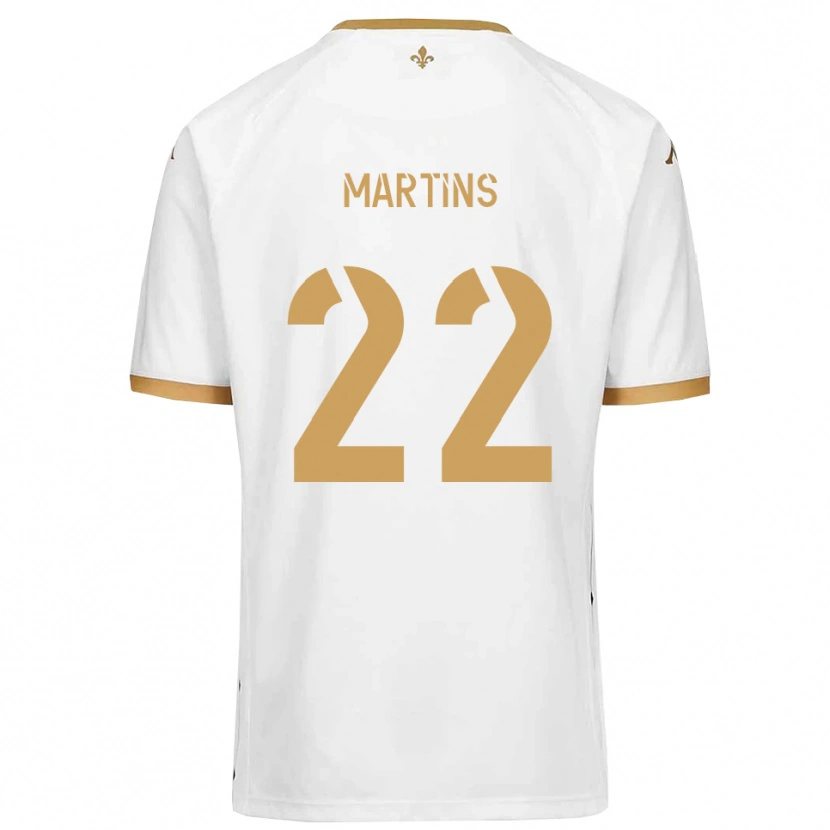 Danxen Mujer Camiseta Nicolas Martins #22 Blanco Dorado 2ª Equipación 2025/26 La Camisa México