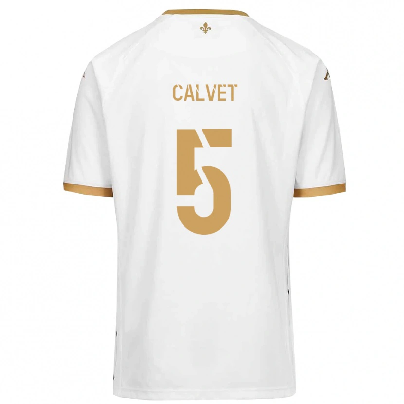 Danxen Mujer Camiseta Raphaël Calvet #5 Blanco Dorado 2ª Equipación 2025/26 La Camisa México