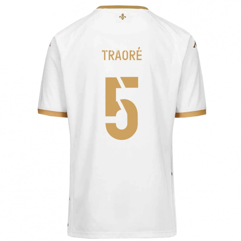 Danxen Mujer Camiseta Franck Traoré #5 Blanco Dorado 2ª Equipación 2025/26 La Camisa México