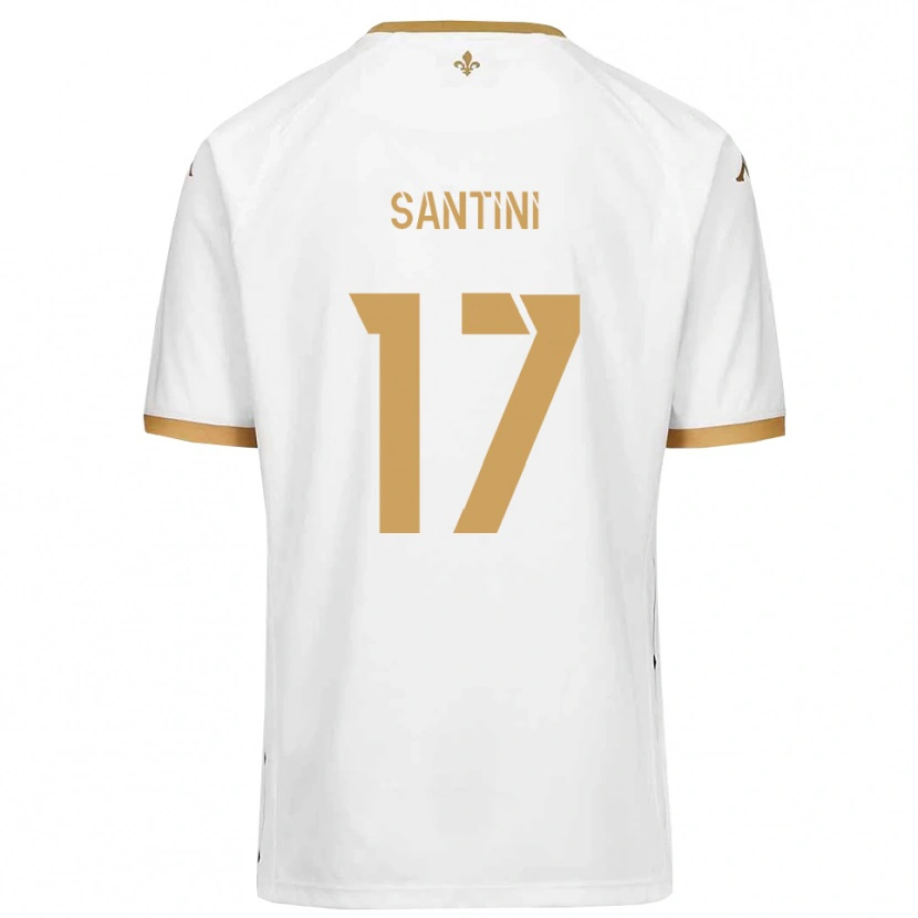Danxen Mujer Camiseta Jérémi Santini #17 Blanco Dorado 2ª Equipación 2025/26 La Camisa México