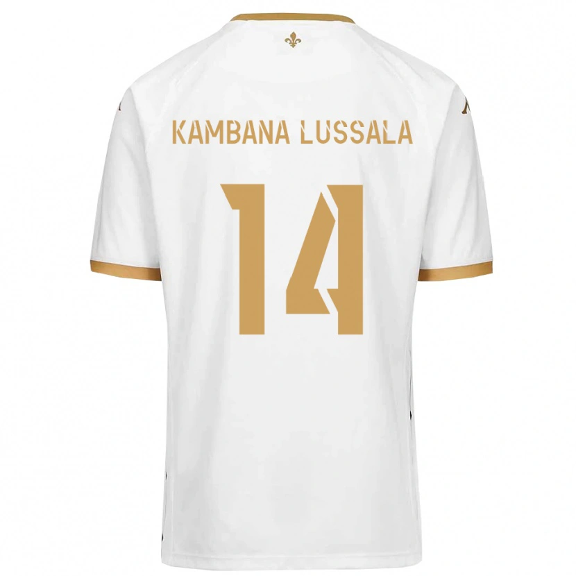 Danxen Mujer Camiseta Francisco Kambana Lussala #14 Blanco Dorado 2ª Equipación 2025/26 La Camisa México