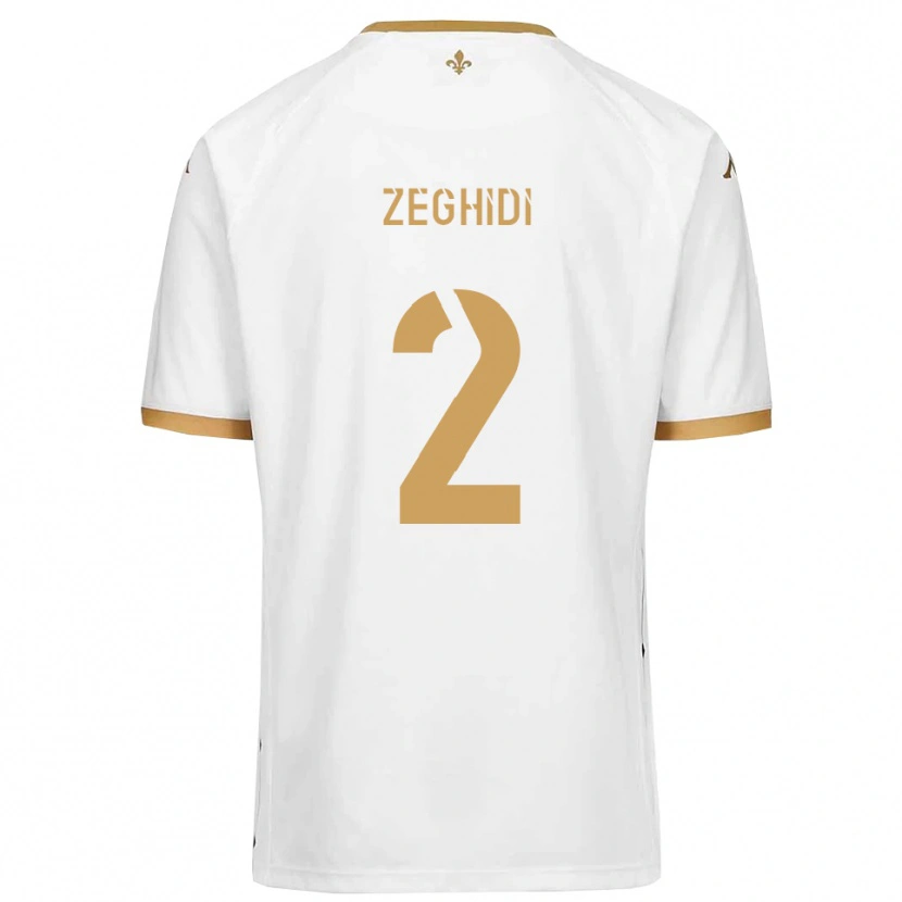 Danxen Mujer Camiseta Yanis Zeghidi #2 Blanco Dorado 2ª Equipación 2025/26 La Camisa México