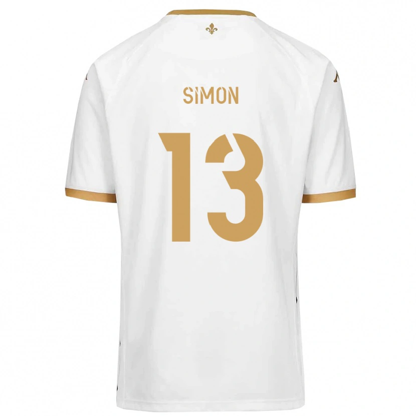 Danxen Mujer Camiseta Elie Simon #13 Blanco Dorado 2ª Equipación 2025/26 La Camisa México