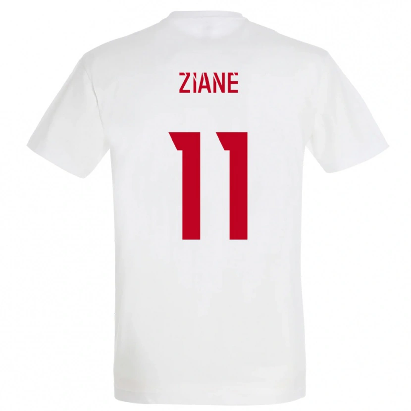 Danxen Mujer Camiseta Mohamed Ziane #11 Blanco Rojo Amarillo 2ª Equipación 2025/26 La Camisa México