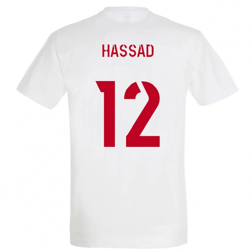 Danxen Mujer Camiseta Rayan Hassad #12 Blanco Rojo Amarillo 2ª Equipación 2025/26 La Camisa México