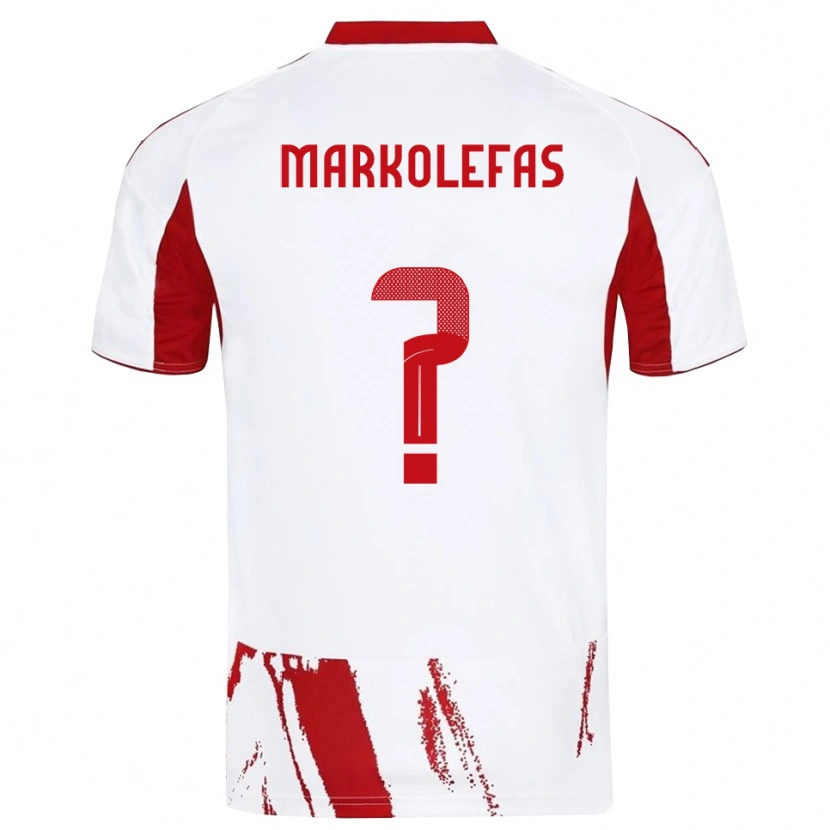 Danxen Mujer Camiseta Nikolaos Markolefas #0 Blanco Rojo 2ª Equipación 2025/26 La Camisa México