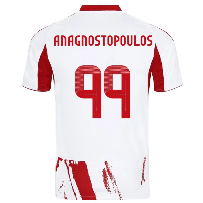 Danxen Mujer Camiseta Alexandros Anagnostopoulos #99 Blanco Rojo 2ª Equipación 2025/26 La Camisa México