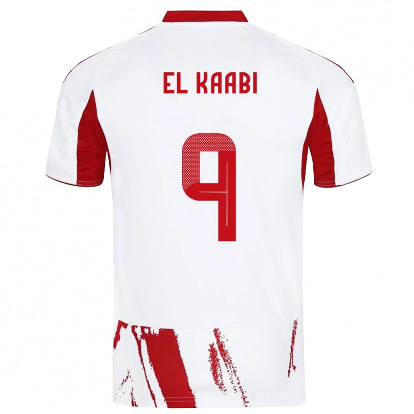 Danxen Mujer Camiseta Ayoub El Kaabi #9 Blanco Rojo 2ª Equipación 2025/26 La Camisa México