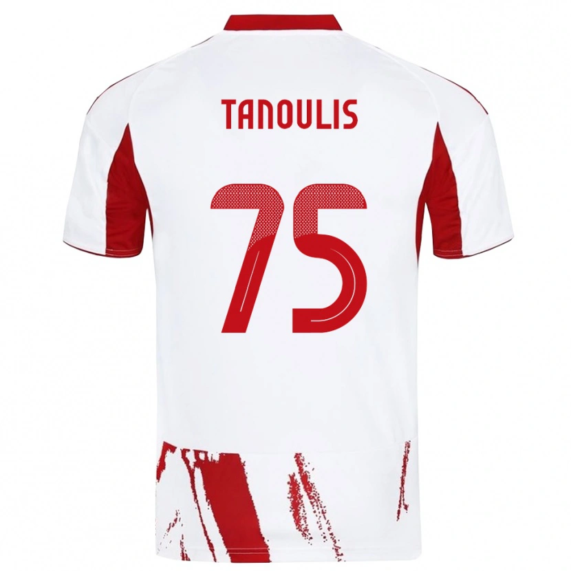 Danxen Mujer Camiseta Konstantinos Tanoulis #75 Blanco Rojo 2ª Equipación 2025/26 La Camisa México