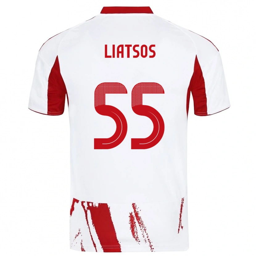 Danxen Mujer Camiseta Christos Liatsos #55 Blanco Rojo 2ª Equipación 2025/26 La Camisa México