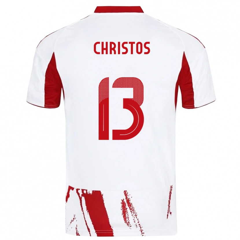 Danxen Mujer Camiseta Christos Michailidis #13 Blanco Rojo 2ª Equipación 2025/26 La Camisa México