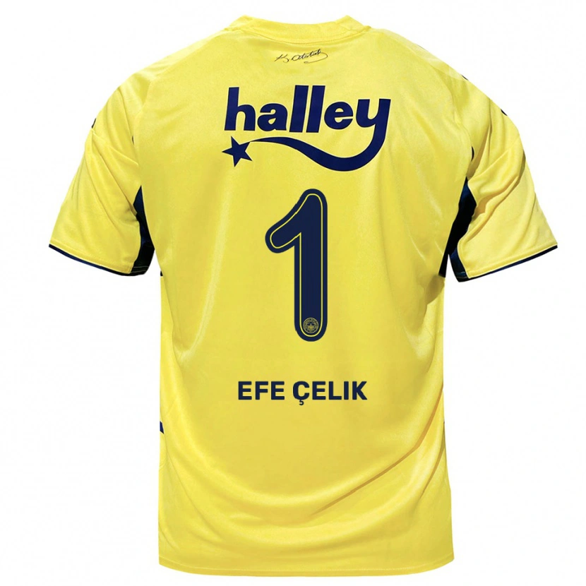 Danxen Mujer Camiseta Mehmet Efe Çelik #1 Amarillo Marino 2ª Equipación 2025/26 La Camisa México