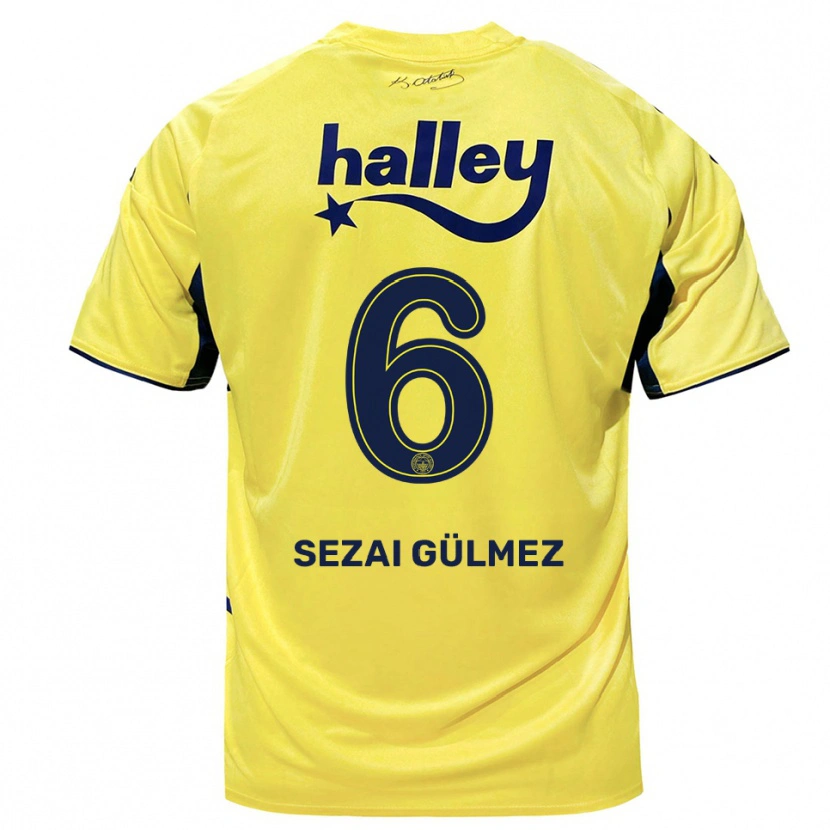 Danxen Mujer Camiseta Mustafa Sezai Gülmez #6 Amarillo Marino 2ª Equipación 2025/26 La Camisa México