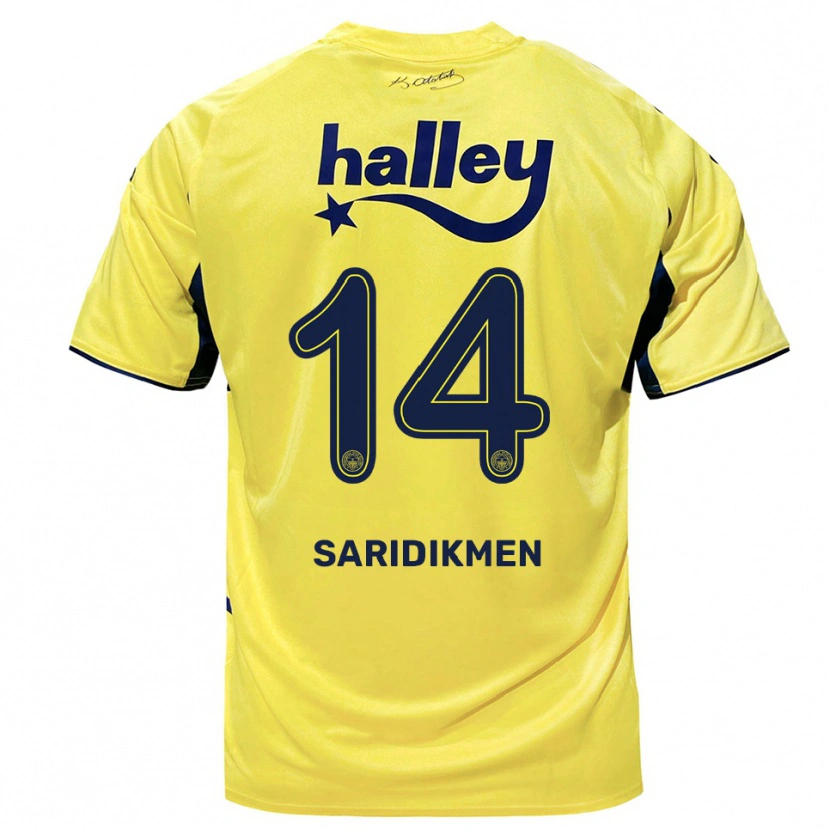 Danxen Mujer Camiseta Çağan Sarıdikmen #14 Amarillo Marino 2ª Equipación 2025/26 La Camisa México
