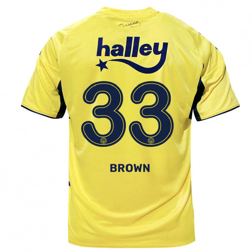 Danxen Mujer Camiseta Archie Brown #33 Amarillo Marino 2ª Equipación 2025/26 La Camisa México