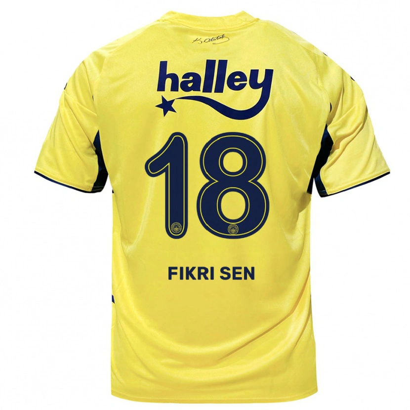 Danxen Mujer Camiseta Yağız Fikri Şen #18 Amarillo Marino 2ª Equipación 2025/26 La Camisa México