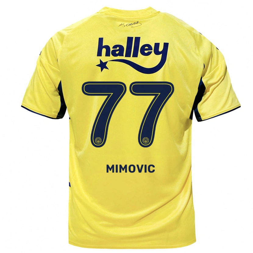 Danxen Mujer Camiseta Ognjen Mimovic #77 Amarillo Marino 2ª Equipación 2025/26 La Camisa México