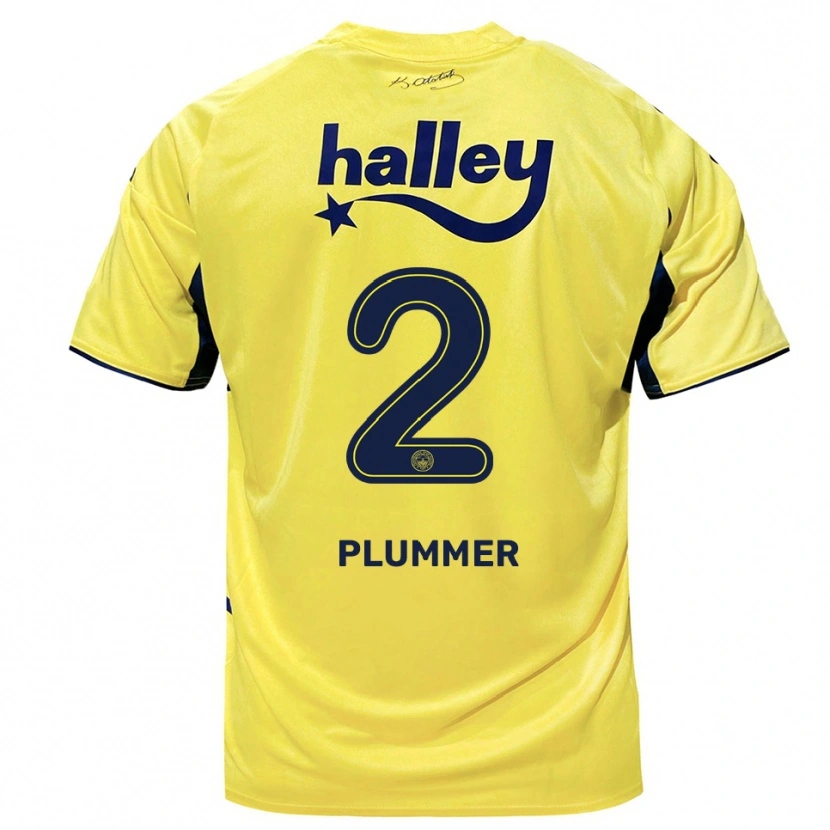 Danxen Mujer Camiseta Konya Plummer #2 Amarillo Marino 2ª Equipación 2025/26 La Camisa México