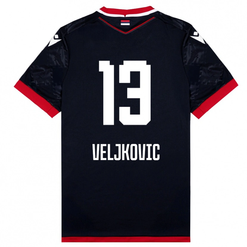 Danxen Mujer Camiseta Milos Veljkovic #13 Negro Rojo 2ª Equipación 2025/26 La Camisa México