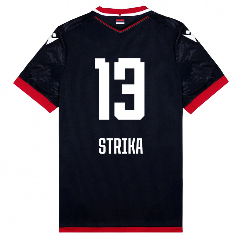 Danxen Mujer Camiseta Matej Strika #13 Negro Rojo 2ª Equipación 2025/26 La Camisa México