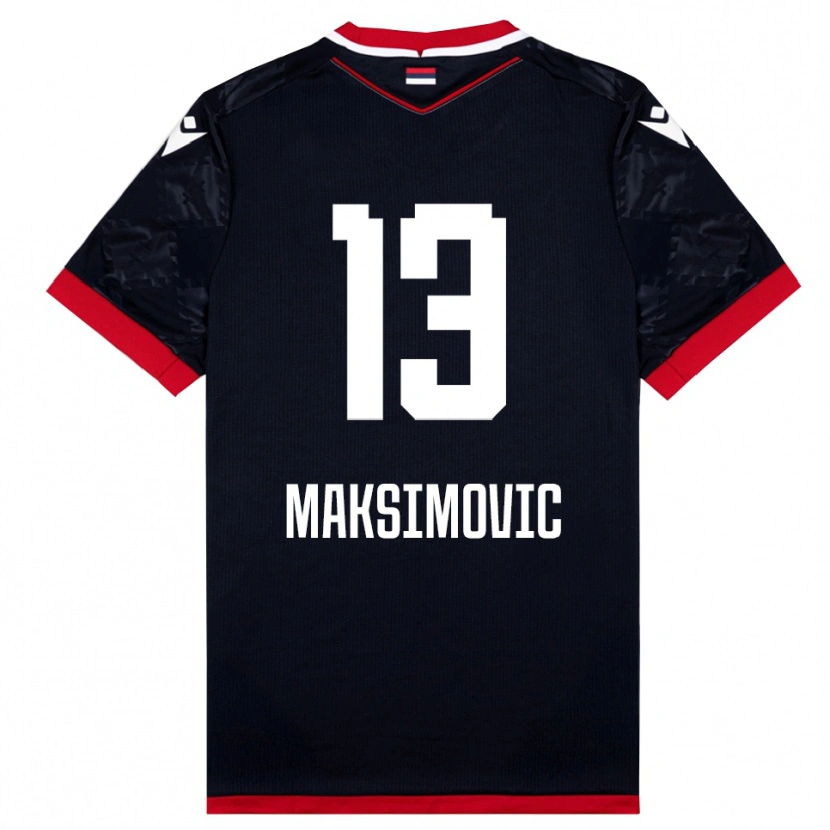 Danxen Mujer Camiseta Filip Maksimovic #13 Negro Rojo 2ª Equipación 2025/26 La Camisa México