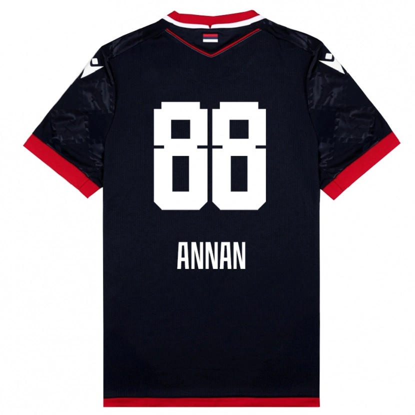 Danxen Mujer Camiseta Ebenezer Annan #88 Negro Rojo 2ª Equipación 2025/26 La Camisa México