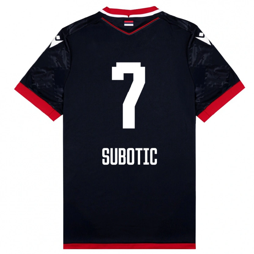Danxen Mujer Camiseta Vasilije Subotic #7 Negro Rojo 2ª Equipación 2025/26 La Camisa México