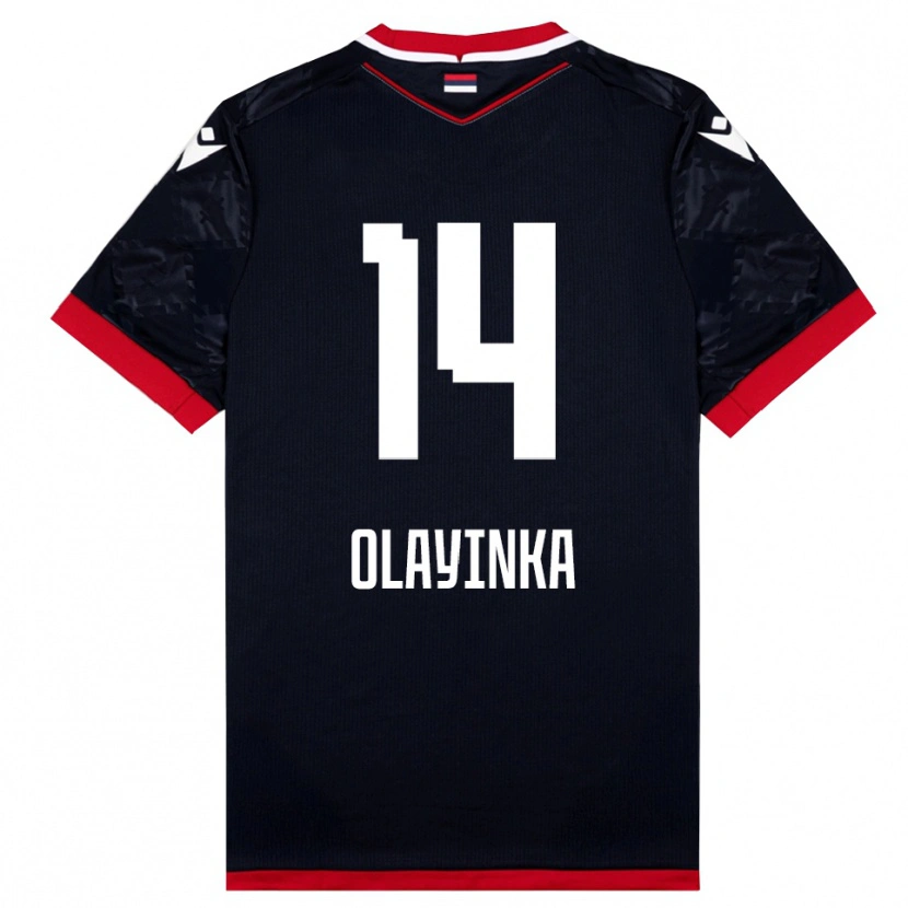 Danxen Mujer Camiseta Peter Olayinka #14 Negro Rojo 2ª Equipación 2025/26 La Camisa México