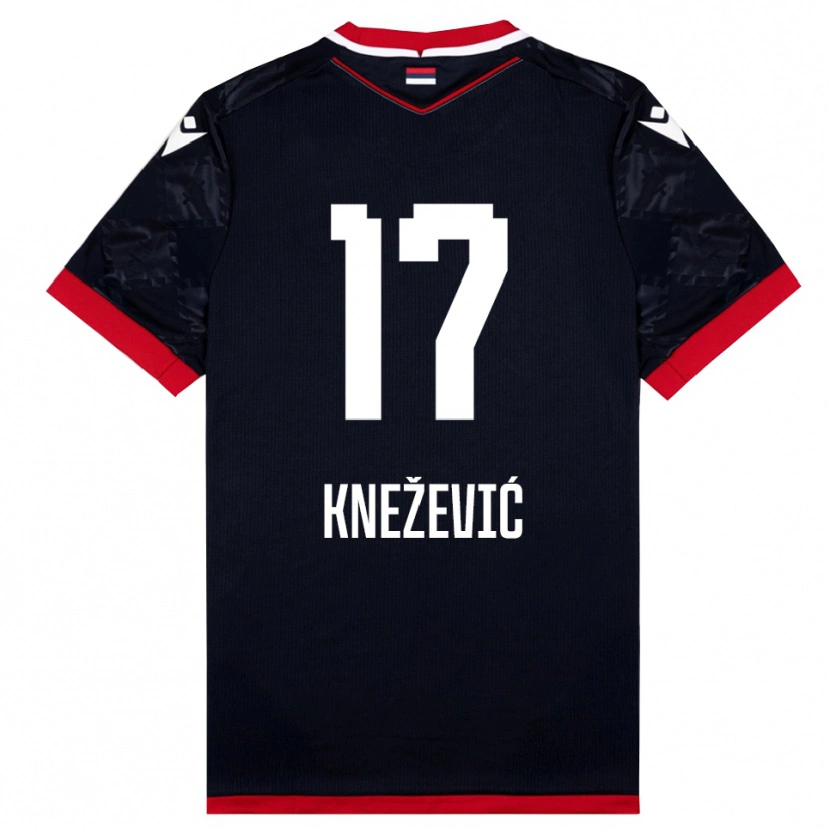 Danxen Mujer Camiseta Minja Knežević #17 Negro Rojo 2ª Equipación 2025/26 La Camisa México
