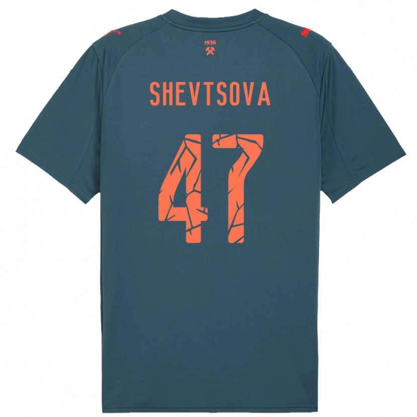 Danxen Mujer Camiseta Viktoriia Shevtsova #47 Marino Rojo 2ª Equipación 2025/26 La Camisa México