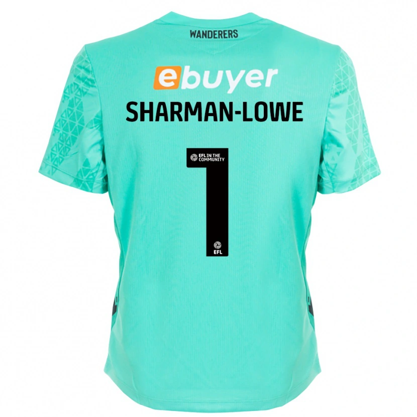 Danxen Niño Camiseta Teddy Sharman-Lowe #1 Negro Aqua Portero Equipación 2025/26 La Camisa México