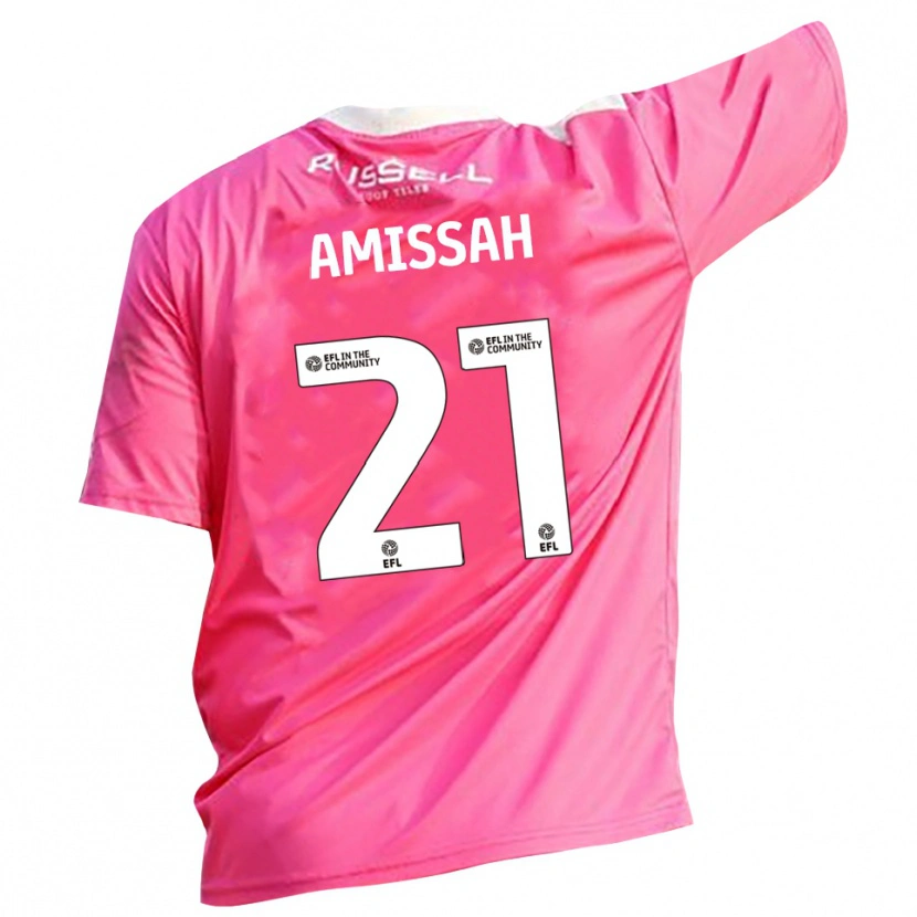 Danxen Niño Camiseta Jordan Amissah #21 Rosa Rosa Portero Equipación 2025/26 La Camisa México