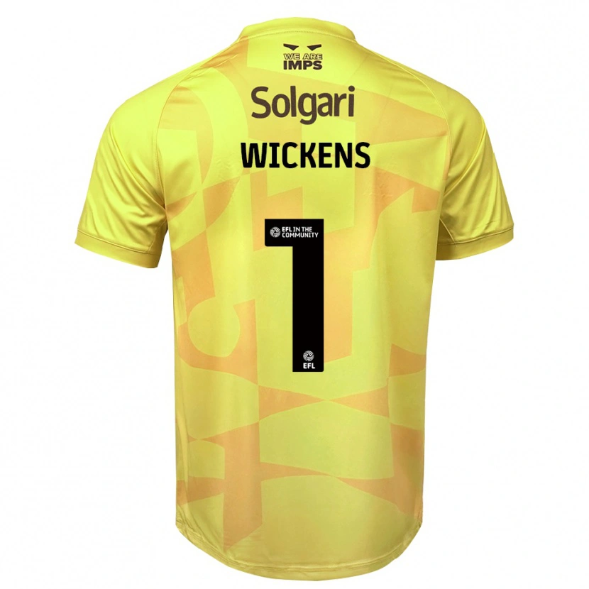 Danxen Niño Camiseta George Wickens #1 Negro Amarillo Portero Equipación 2025/26 La Camisa México