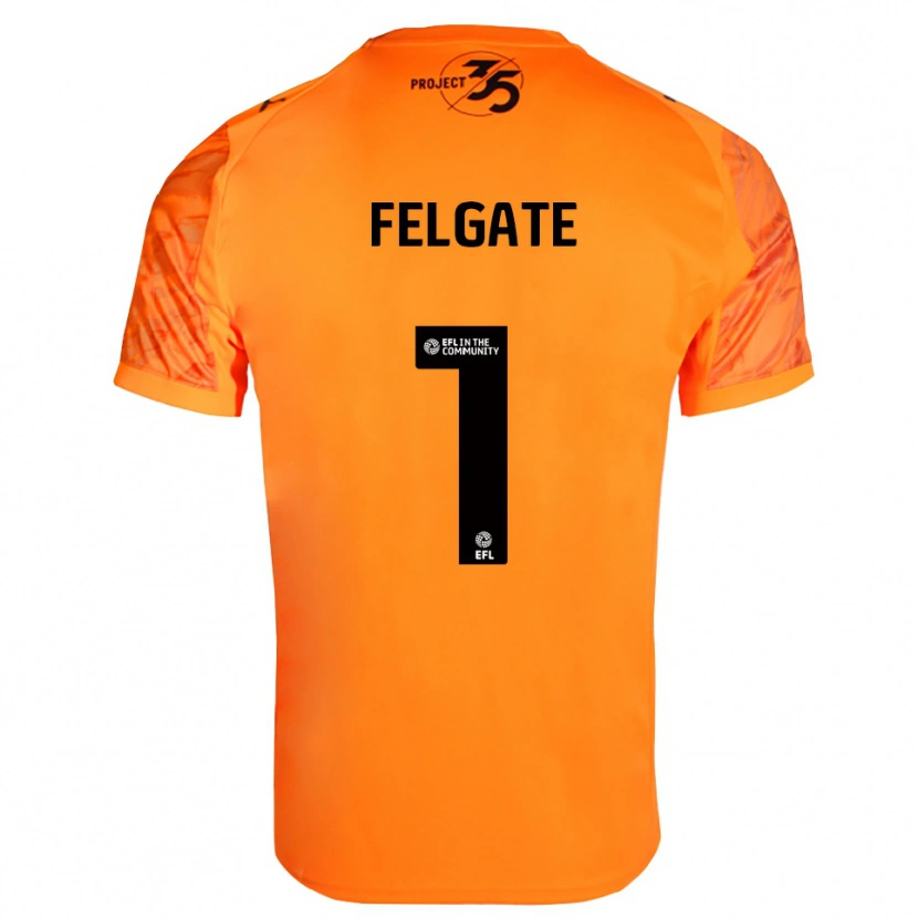 Danxen Niño Camiseta Lily Felgate #1 Negro Naranja Portero Equipación 2025/26 La Camisa México
