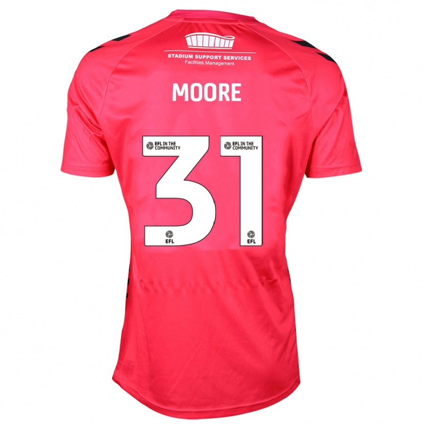 Danxen Niño Camiseta Stuart Moore #31 Blanco Rojo Portero Equipación 2025/26 La Camisa México