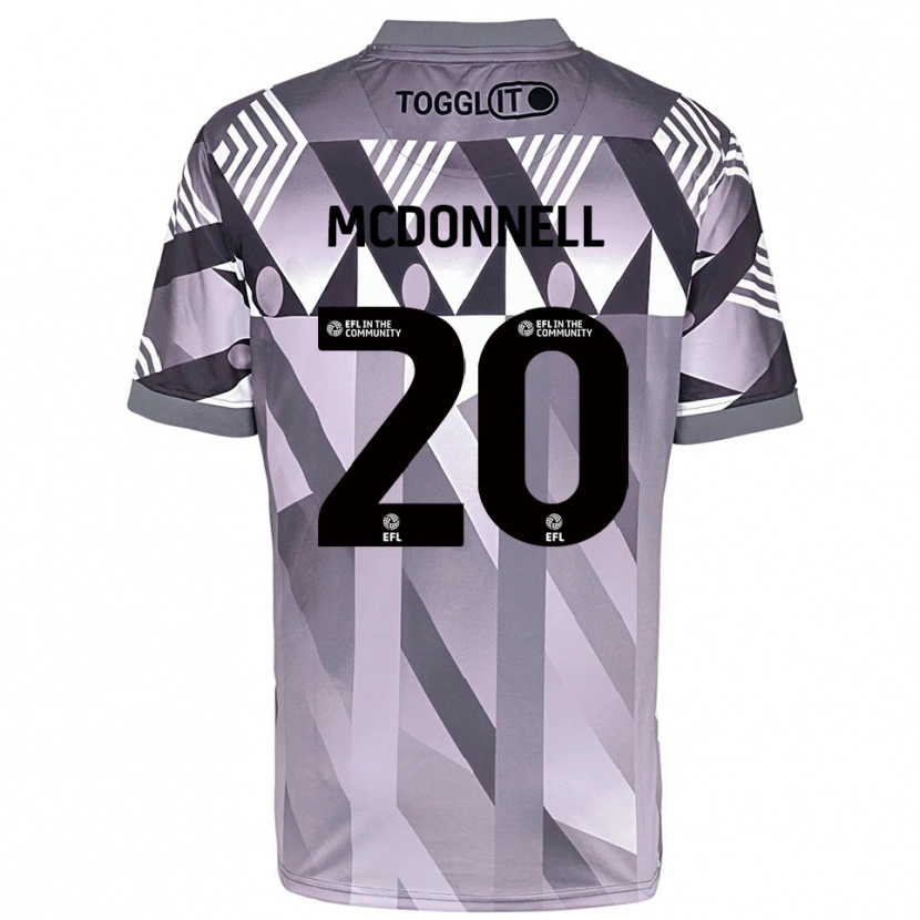 Danxen Niño Camiseta Joe McDonnell #20 Negro Gris Claro Portero Equipación 2025/26 La Camisa México