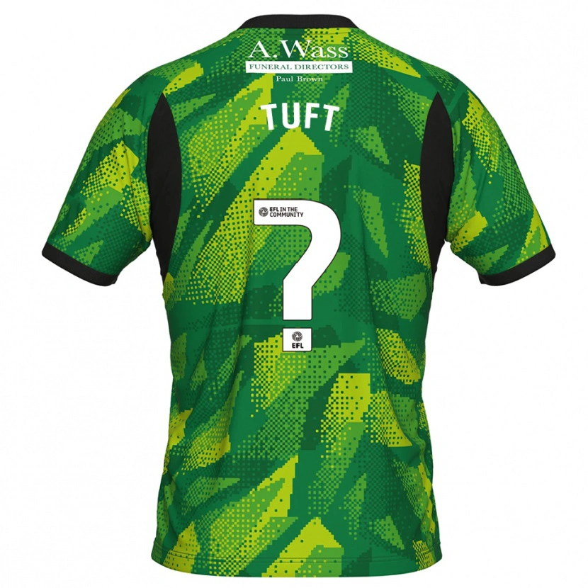 Danxen Niño Camiseta Jacob Tuft #0 Verde Negro Portero Equipación 2025/26 La Camisa México