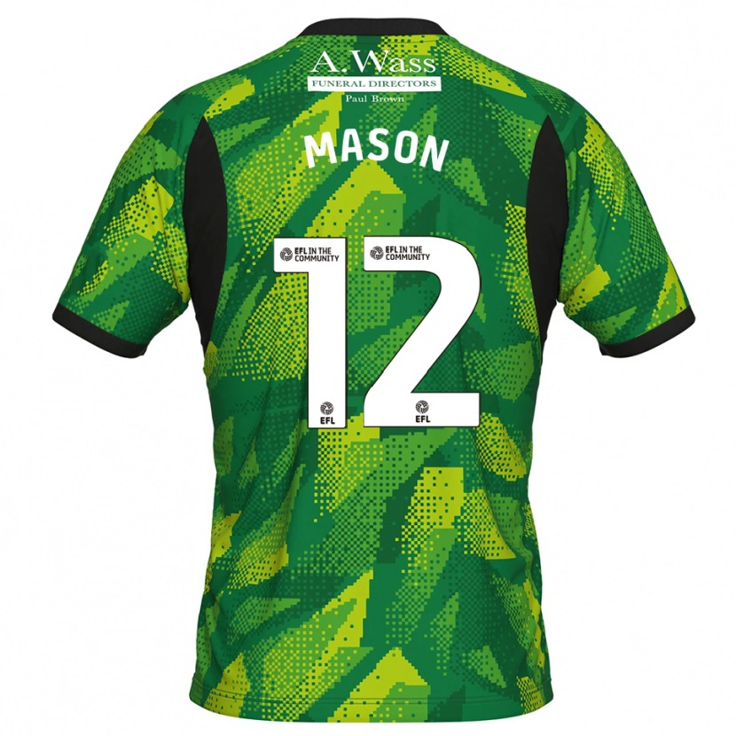 Danxen Niño Camiseta Owen Mason #12 Verde Negro Portero Equipación 2025/26 La Camisa México